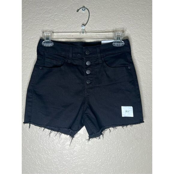 NWT old navy cut off black denim button front shorts - size 0 - Picture 1 of 6